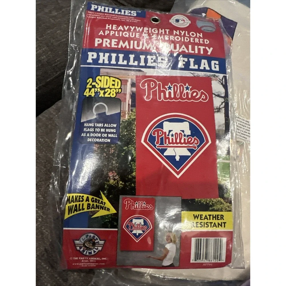 Philadelphia Phillies MLB Premium Window Garden Flag 44x28 Embroider